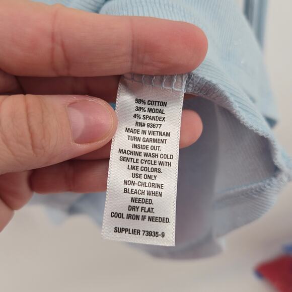 Baby Blue Y2K Glitter Henley Top Size LG Casual Cozy Comfy Lounge Basic Layer - Picture 4 of 8